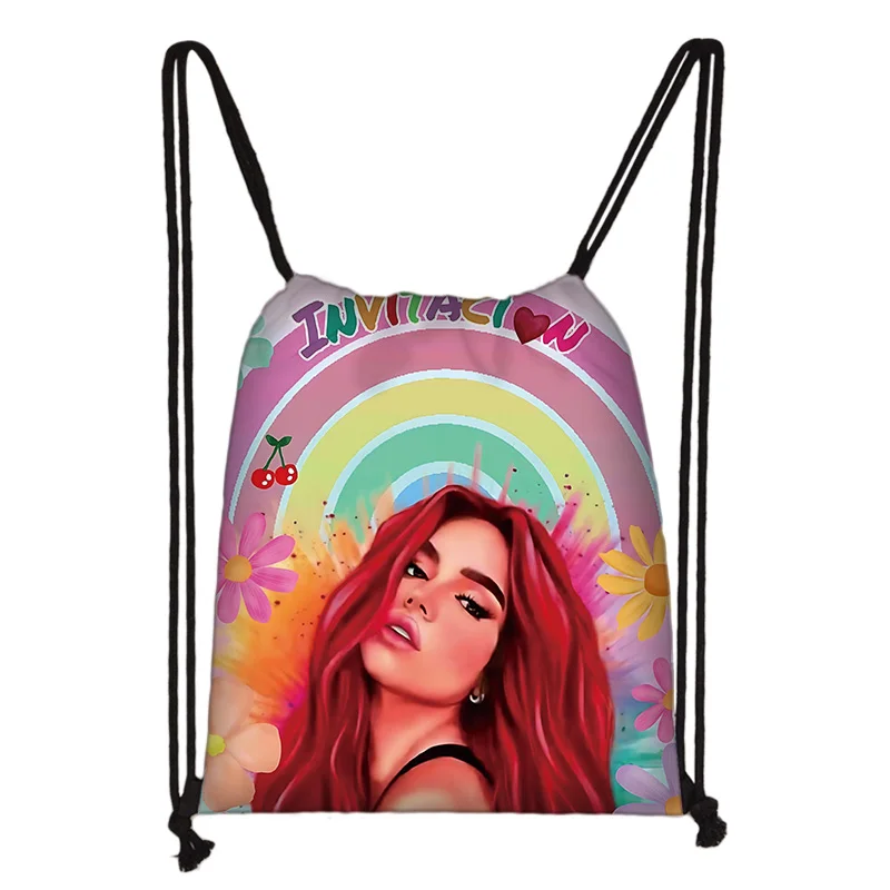 Cartoon Child Printed Drawstring for Karol G Manana Sera Bonito Shopping Bag Men Women Football Sports Gym Storage Yoga Backpack 2