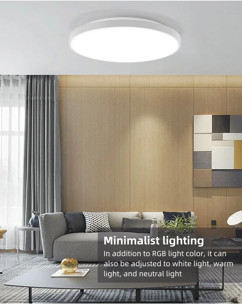 LED Intelligent Ceiling Light Tuya WiFi RGB Dimmable Alexa Voice Controlled Google Home Living Room Bedroom Indoor Lighting