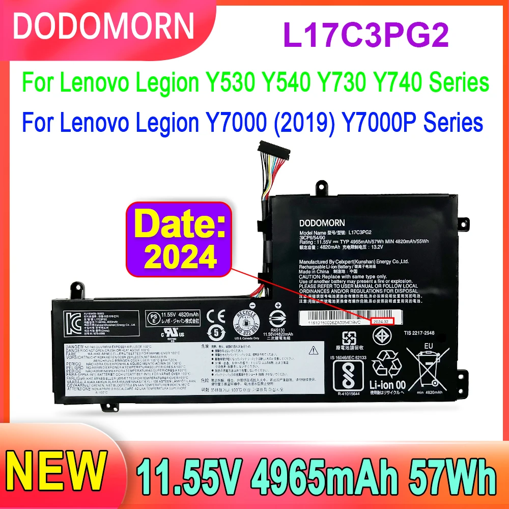 L17C3PG2 L17M3PG2 bateria do laptopa dla Y530-15ICH Lenovo Legion, Y730-15ICH,Y740,Y7000 2018 2019, seria Y700P