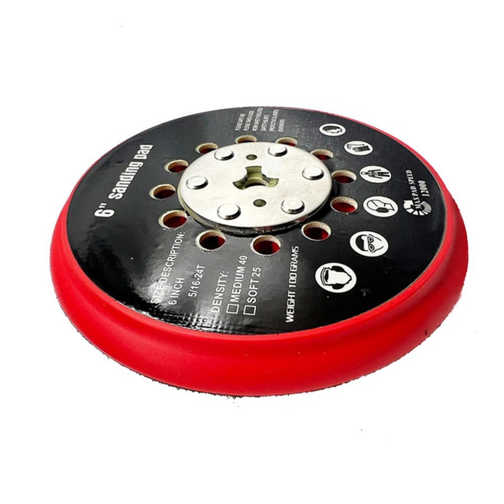 

6 Inch Sanding Pad Medium Hook And Loop Polishing Backing Pads Grinding Tools Multi-Hole Back-Up For Bosch RSM6045