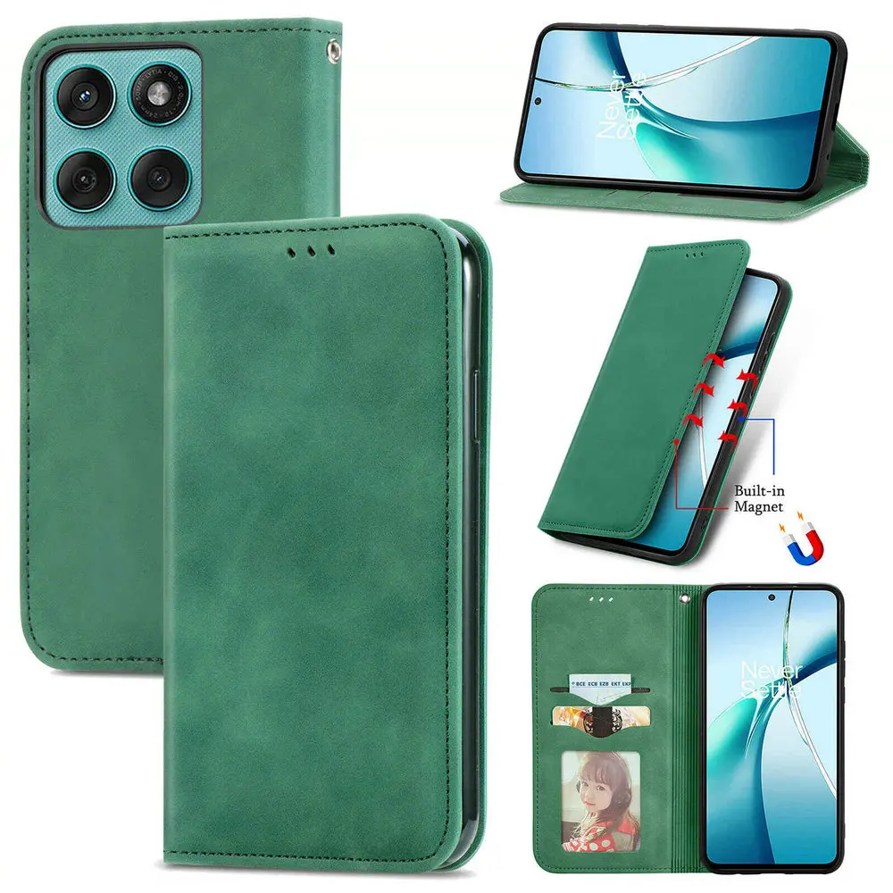 Luxury Smooth Leather Book-Style Magnet Cover Case
