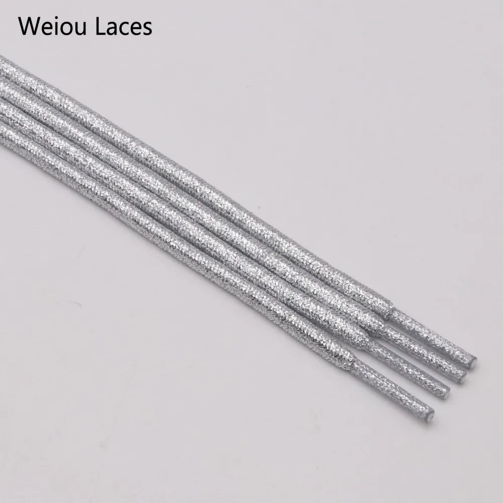 (30 Pairs/Lot)Weiou New 4.5mm Colorful Rounded Metallic Shoelaces Fancy Sports Canvas Shoestrings Unique Pearlized Rope Laces