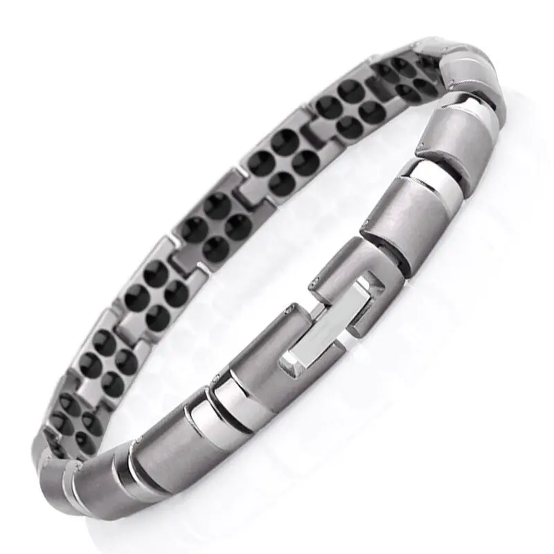Fashion Pure Titanium Magnetic Energy Bracelet for Men Health Therapy No Allergy No Rust Health Titanium Chain Bracelet 8.5