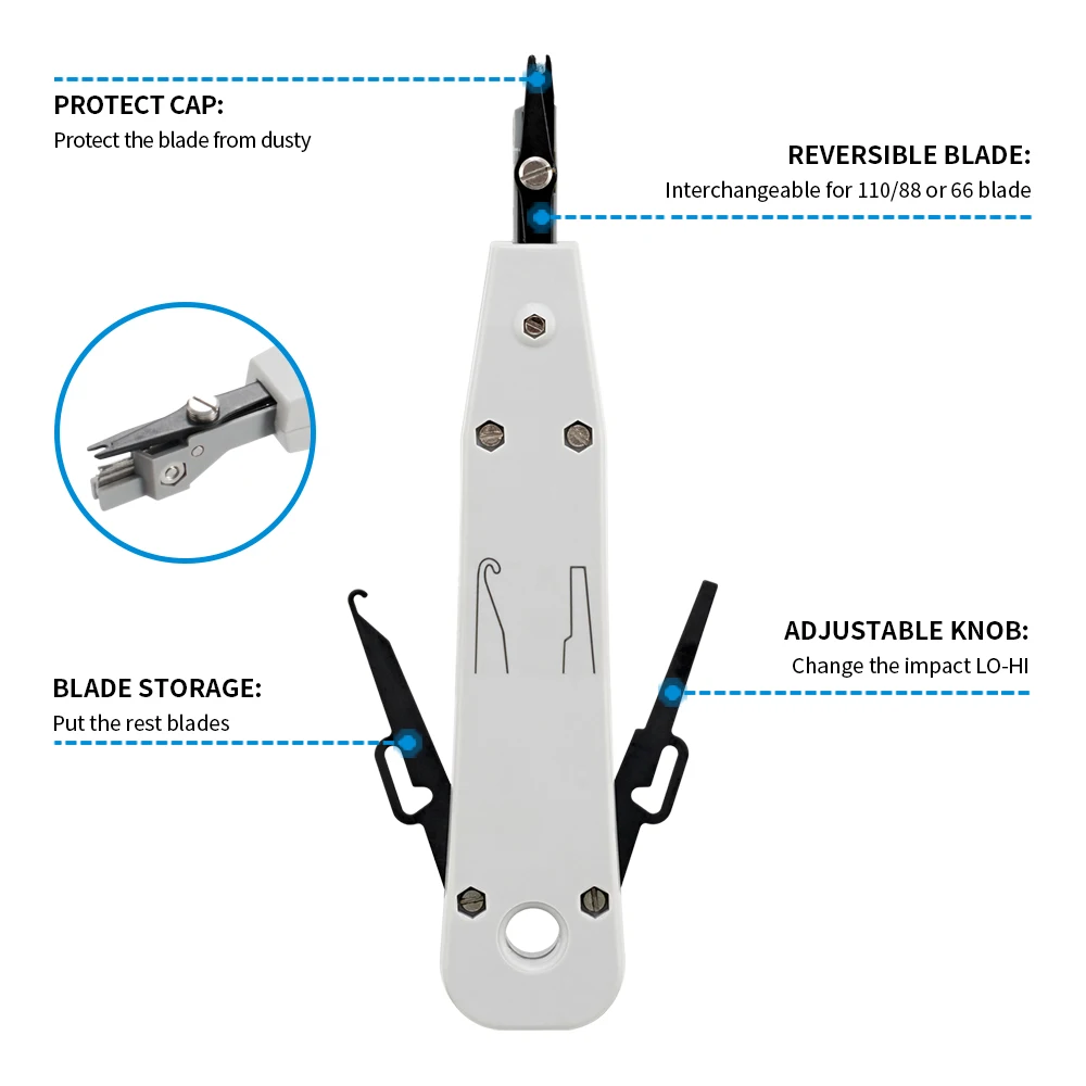 Punch Down Tool Multifunction Krone Type Network Wire Cat5 Telephone Insertion Impact Terminal Tools 110
