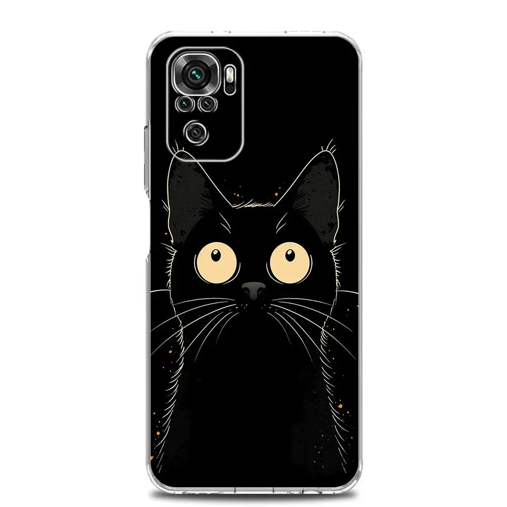 Artistic Black Cat Starry Night Phone Case Cover