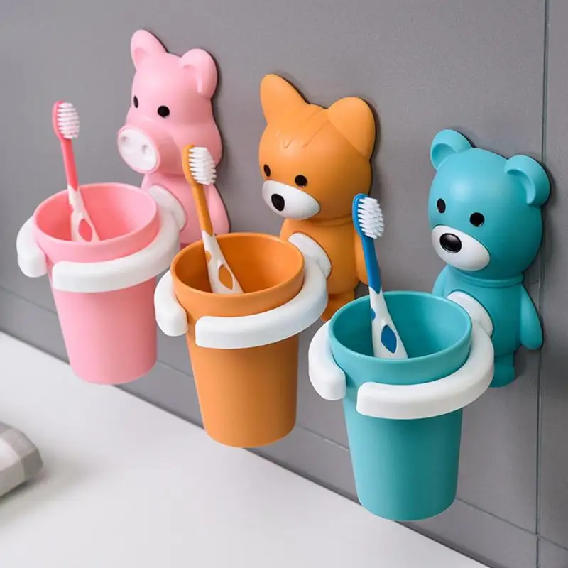 Wall-Mount Cartoon Mouthwash Cup Cute Water Cup Children Toothbrush Toothbrush Holder Anti-acceptance Wash Set toothbrush holder