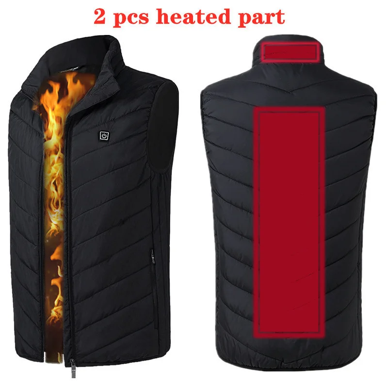 17/11 Places Heated Vest Men Women Usb Heated Jacket Heating Vest Thermal Clothing Hunting Vest Winter Heating Jacket 2 pcs heating parts