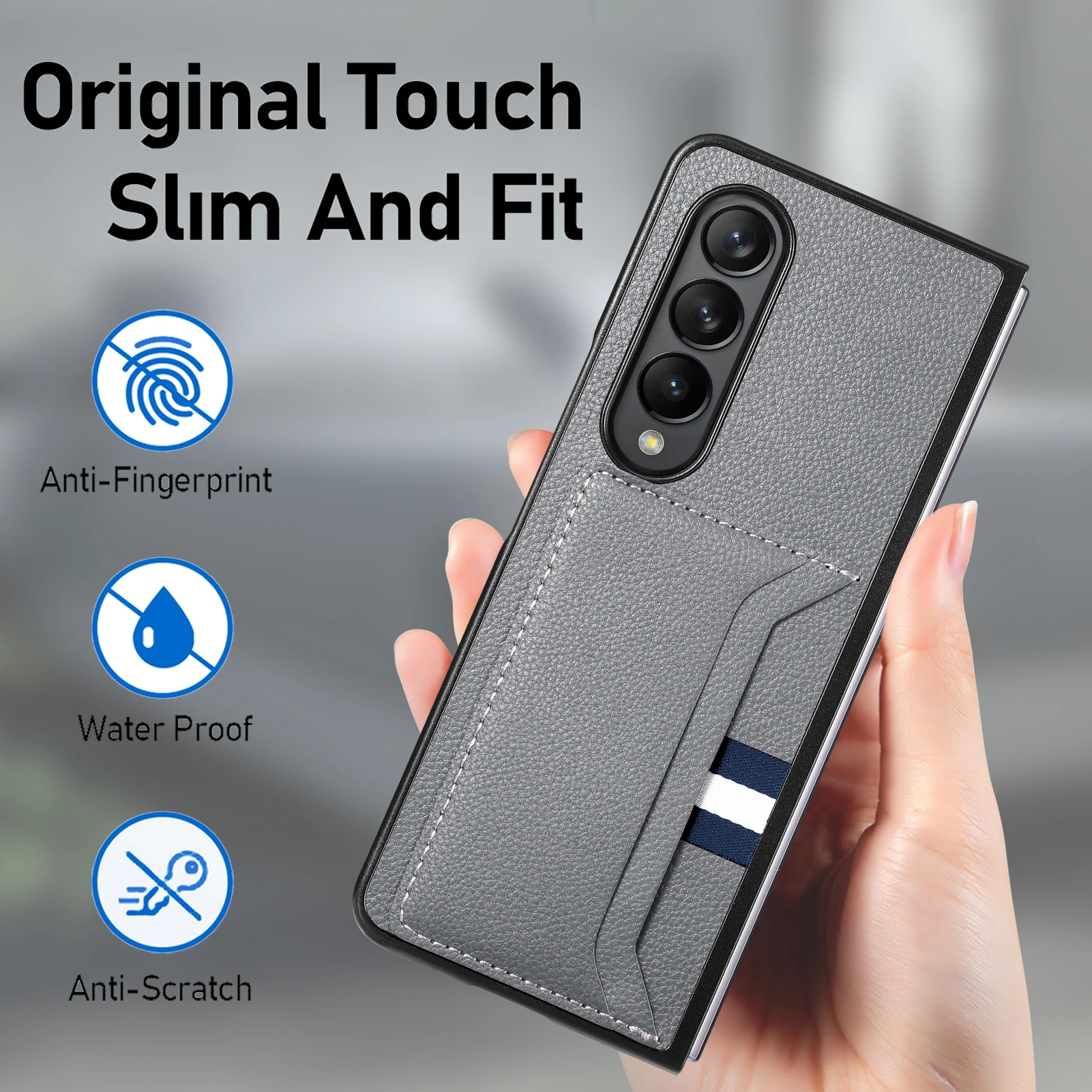 Custodia Per Telefono Aziendale In Pelle Opaca Per Samsung Galaxy Z Fold 5 Fold3 Fold2 Fold2 Fol4 2 Fold4 Fold5 Cover Protettiva Antiurto