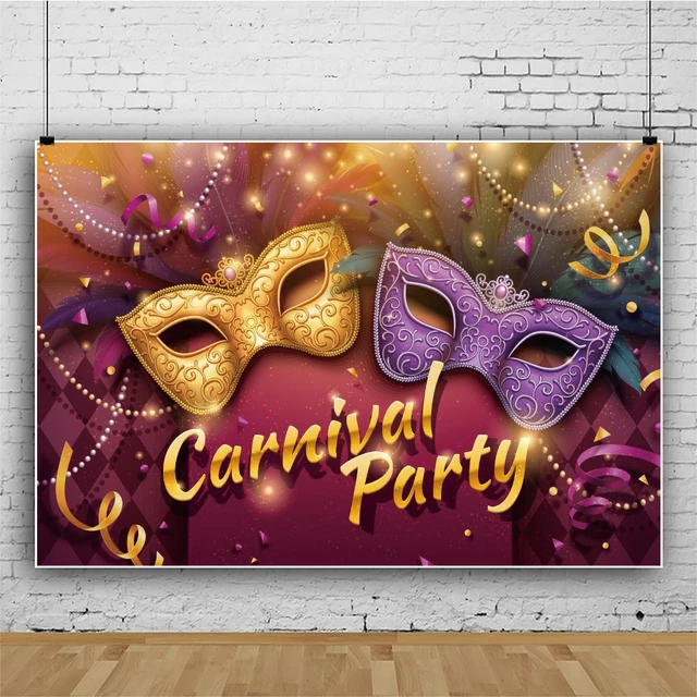 Masquerade Party Decorations Backdrops Golden Mask Red Rose Photography  Backdrop for Masquerade Theme Birthday Party Photo Background Mardi Gras