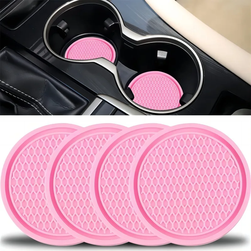 2pcs Black Car Auto Cup Holder Anti Slip Insert Coasters Pads Interior Accessories for Most Cups Accessories