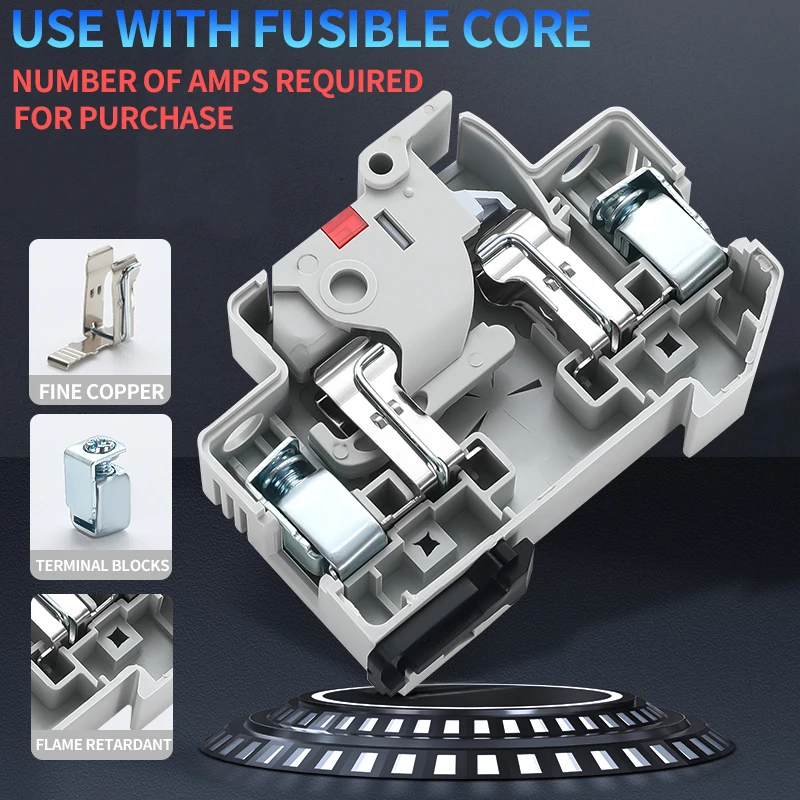 RT18-32X 1/2/3/4P 2/3/4/5/6/8/10/16/20/25/32/40/50/63A Din Rail mounting Fuse Holder Base Pole for 10x38mm AC690V 500V fuse holder fuse adapter holder