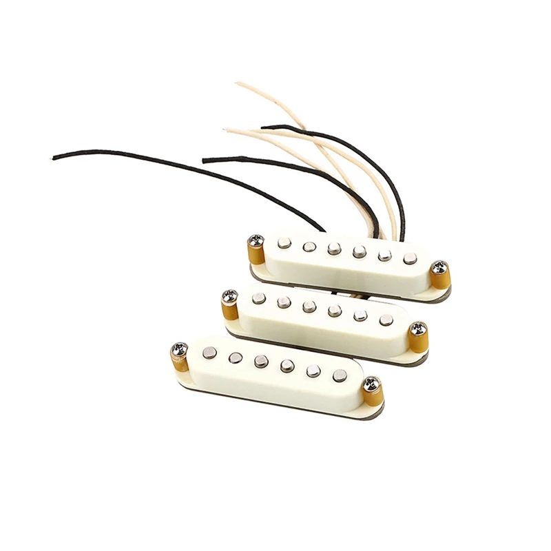 

Guitar Neck/Middle/Bridge Pickup Plastic Guitar Pickups Vintage V70 SSS Alnico 5 Guitar Pickups For Strat Style Guitars,White