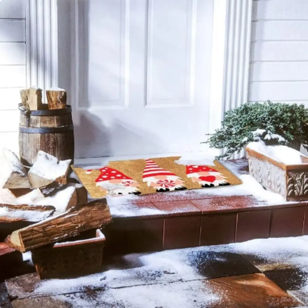 Floor Mat VIKAMA Christmas Crystal Velvet Non-Slip Indoor Outdoor Decoration