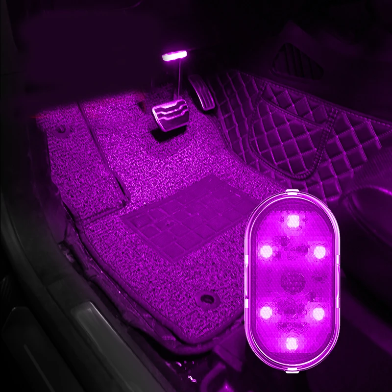 Comprar Luces LED táctiles para coche, luz Interior inalámbrica, lámparas  de lectura para techo de coche, carga USB, luz de ambiente para coche, 1/2  Uds.