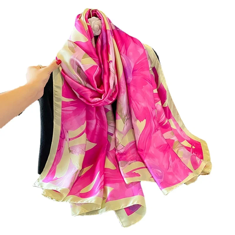 Foulard Seta, Foulard Seta Arancio E Rosa, Foulard Bandana Multicolor