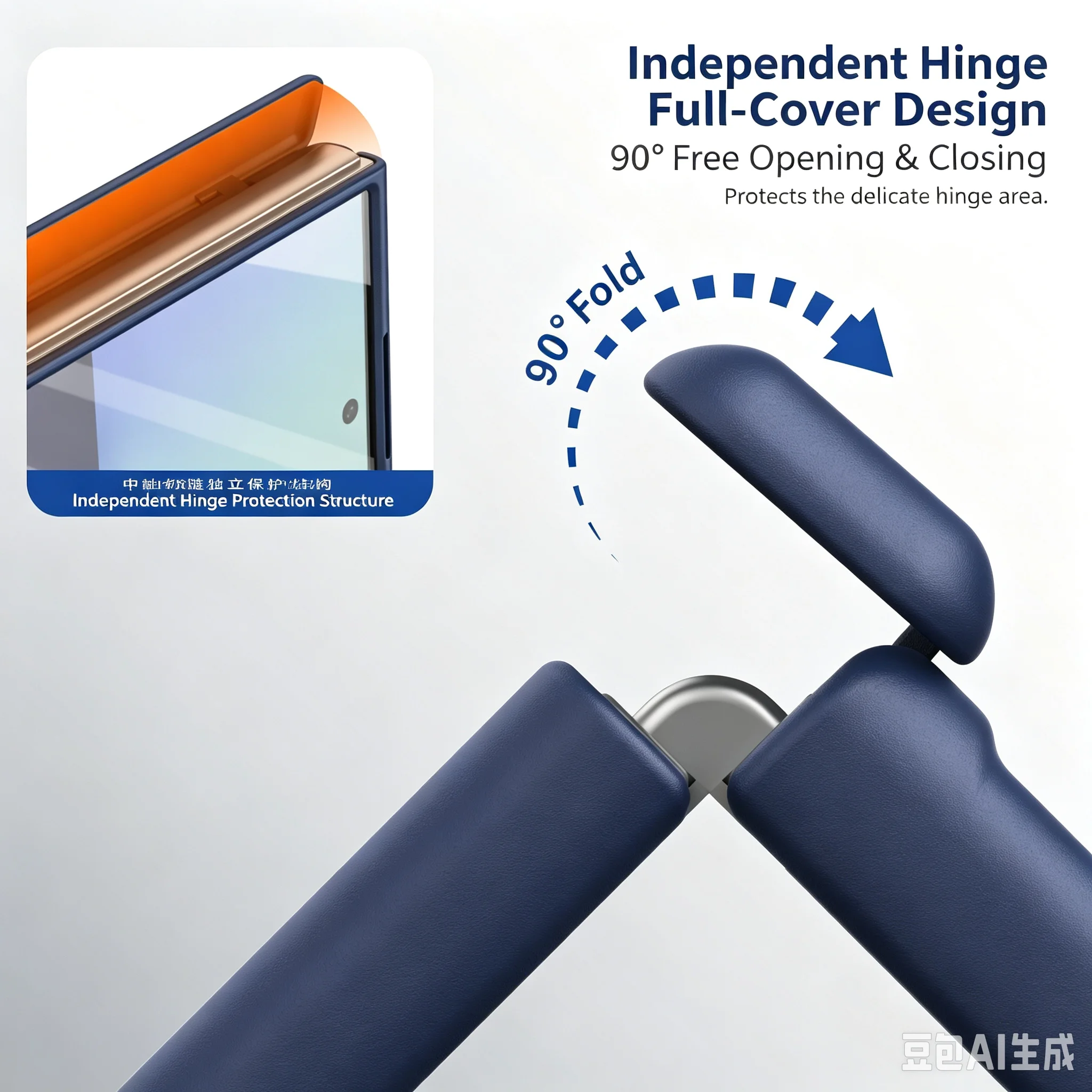 Premium Ultra Thin Magnetic Ring Protective Case with Full Hinge Protection