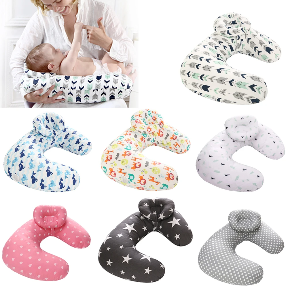 Baby Pillow U-shaped Newborn Pure Cotton Nursing Lumbar Pad, Baby Breastfeeding Pillow Maternity Baby Breastfeeding Pillow
