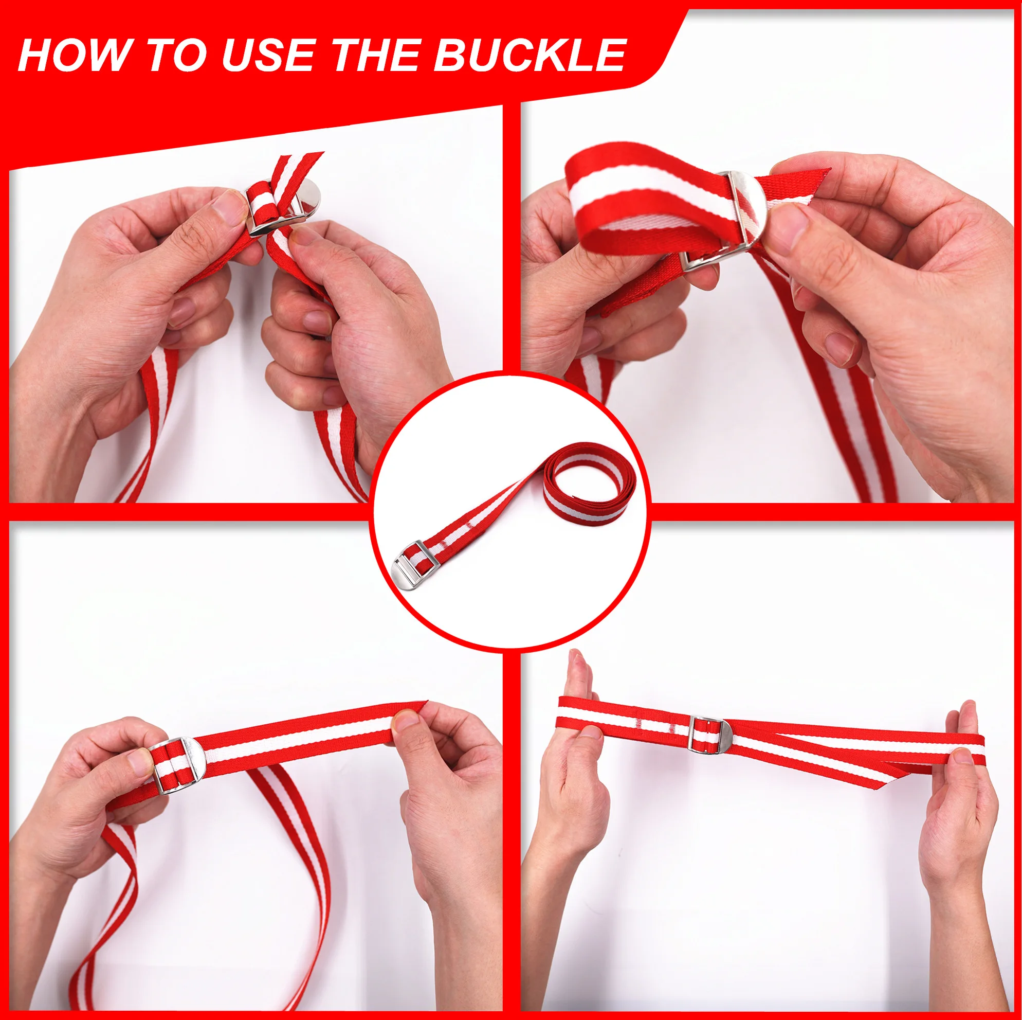 Arm Wrestling Equipment 2 Pcs Tie For Arm Wrestling Competition Match Training 40 Inch Long Non-Slip With Metal Buckle