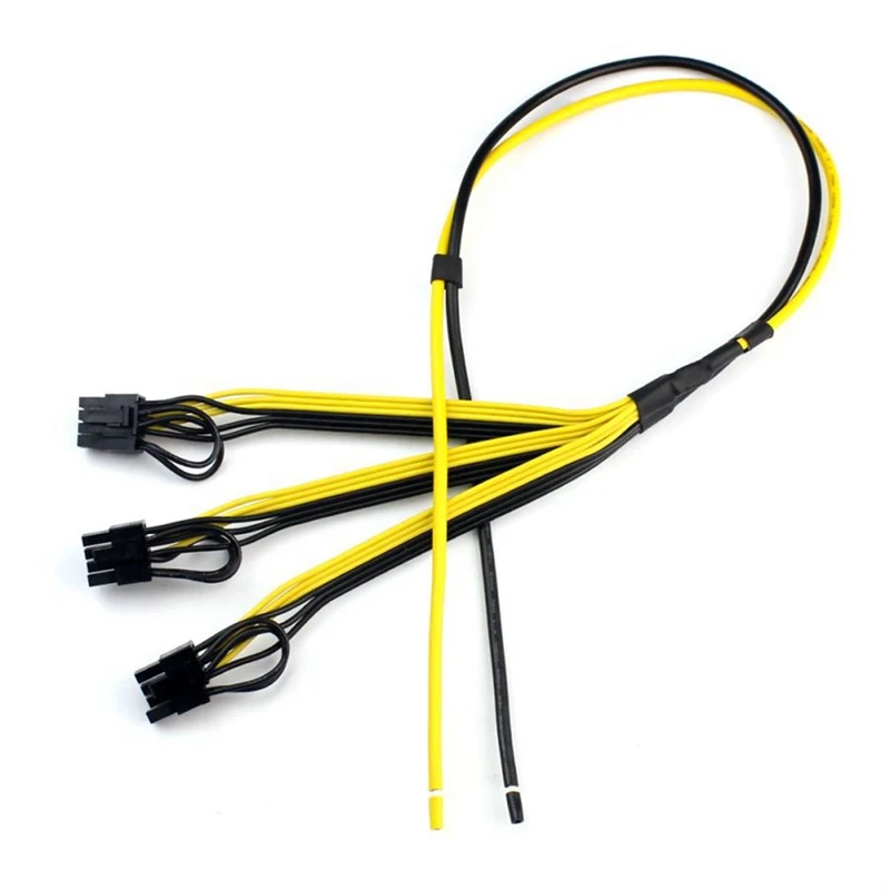 

10Pcs/Set 1 To 3 Power Supply Cable 8P(6+2P) Adapter Cable 8Pin Graphics Card Splitter Wire 12AWG+18AWG Power Cord