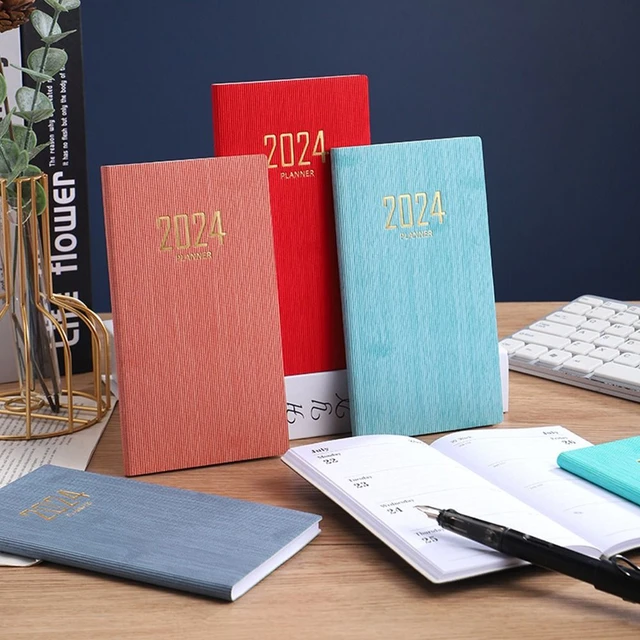 1 pc 2024 A6 Agenda Book Mini Portable Diary Weekly Planner Notebooks To Do  List English Notepad With Calendar School Office Supplies