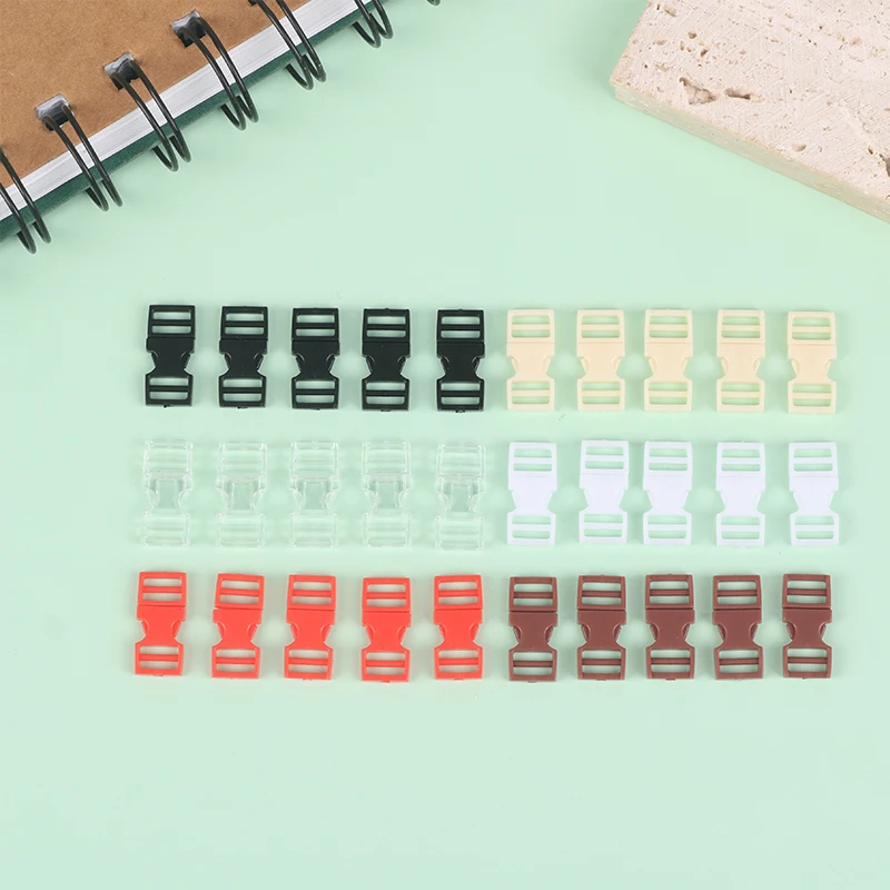 

10Pcs 6mm Tiny Buckle for DIY Doll Bag Handmade Plastic Bracelet Strap Buckle Mini Backpack Button Dollhouse Camping Accessories