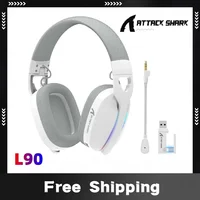 Hot Sale ATTACK SHARK L90 Flodable Tri-Mode Gaming Headset Ultra-Light Detachable Noise-canceling Microphone RGB 500mAh