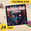 Creative Mask Coloring Book 24Page Adult Picture Book Gift For Birthday Party Relieve Stress Kill Time Graffiti Painting Drawing 1