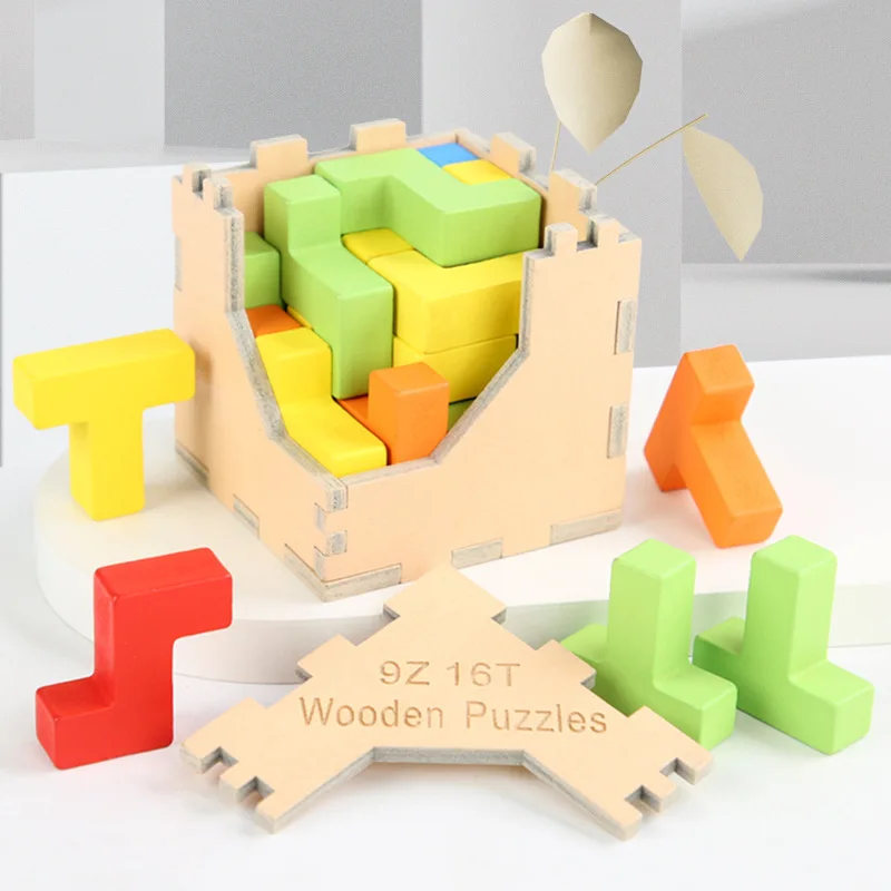 thumbnail image 1 of Caja de bloques de construcción de madera 3D para niños, juguete para ensamblar, juego educativo para aliviar el estrés, juguete Montessori, regalos, 1 of 5