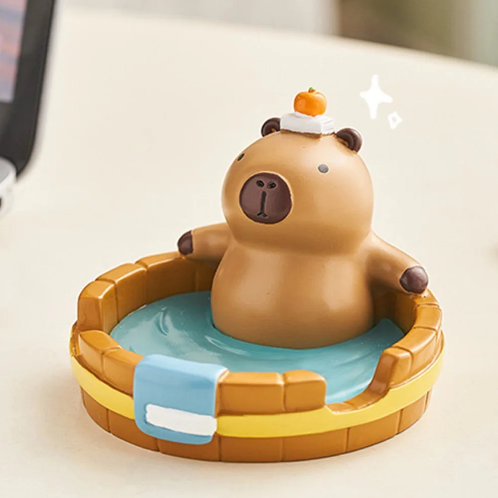 악어 Capybara 전화 홀더 장식 동물 인형 Capybara Mobole 전화 스탠드 크리 에이 티브 데스크 장식 Capybara 모델 장난감