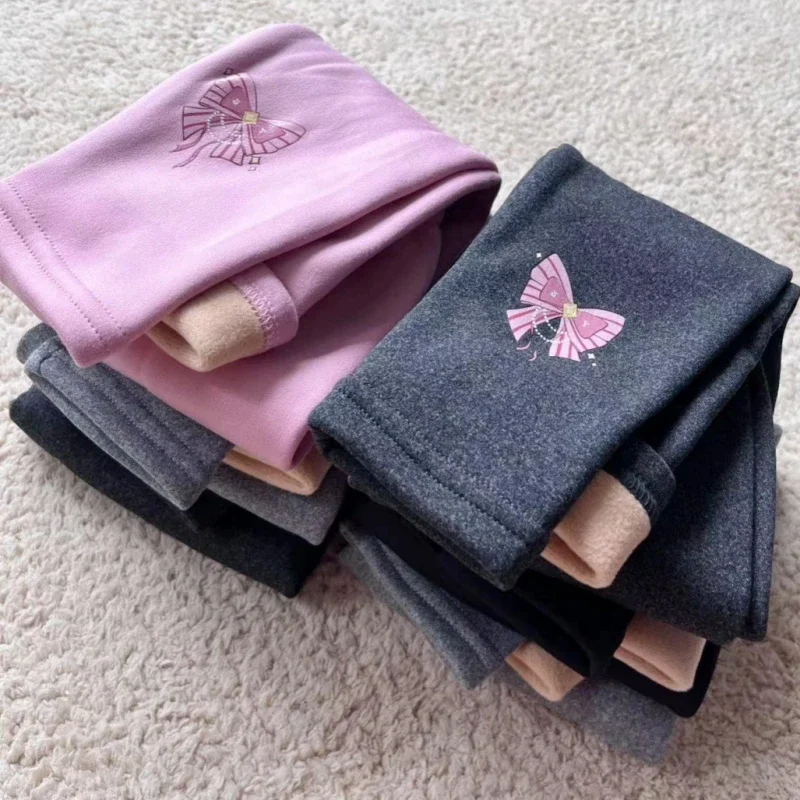 Girls Leggings Autumn Sping Winter Children Plus Velvet Pants Thicken Warm Long Trousers for Kids Baby Skinny Pencil Pants girls pants kids pants girls trousers