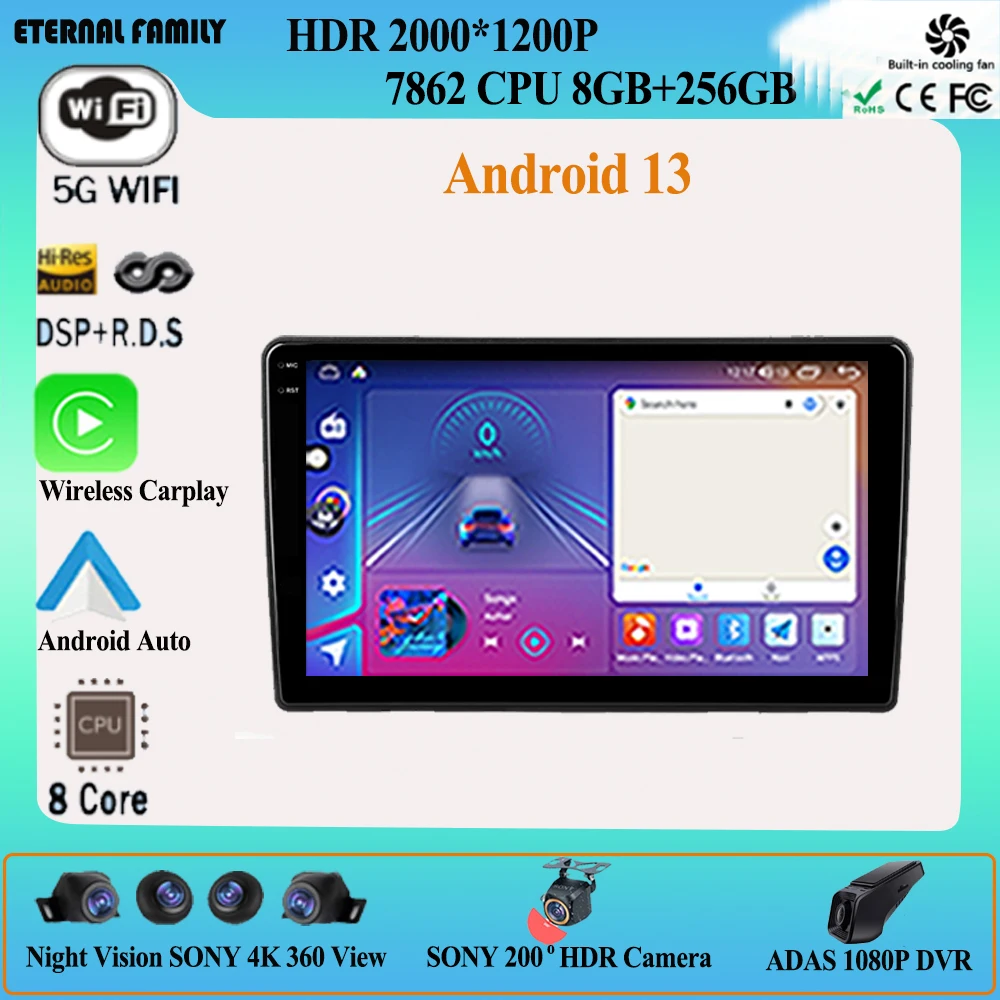 Android 13 Per Honda Element Yh 2002 - 2011 Schermo Multimediale Car Vehicle Gps Lettore Video Autoradio Navigazione Stereo Radio