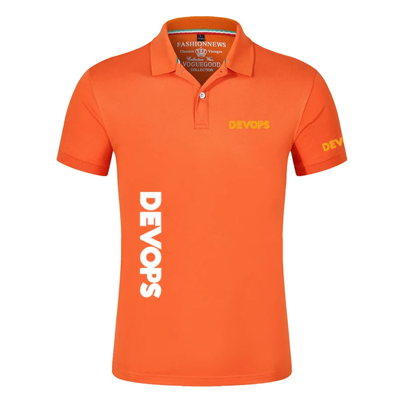 DEVOPS - The real definition of DEVOPS Summer style High Quality Men Polo Shirts Casual Breathable Short Sleeve Stand Collar top