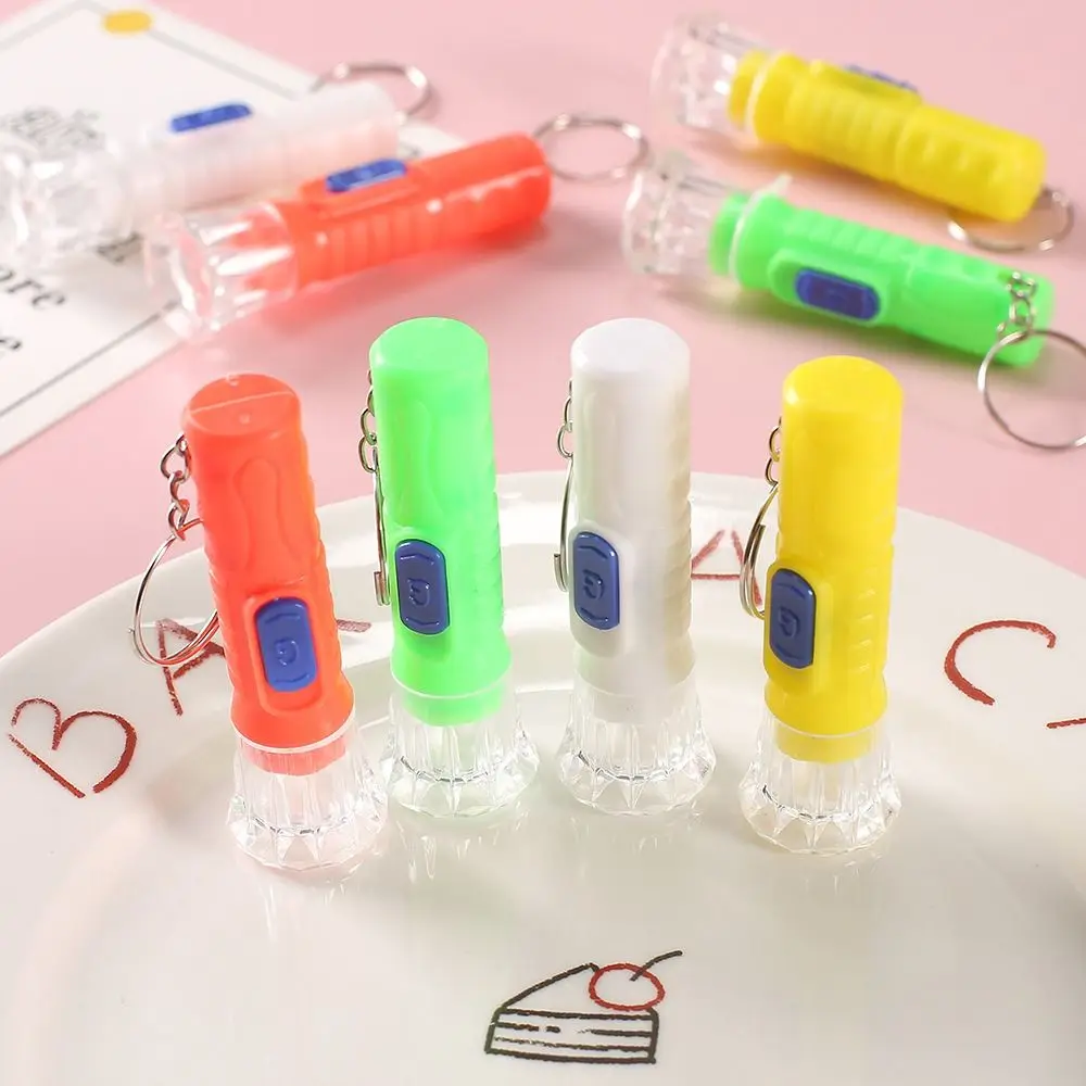 

10Pcs Lamp Toy Mini Flashlight Clear Portable Birthday Party Gifts LED Torch Random Color Plastic Keychain Light Children Kid