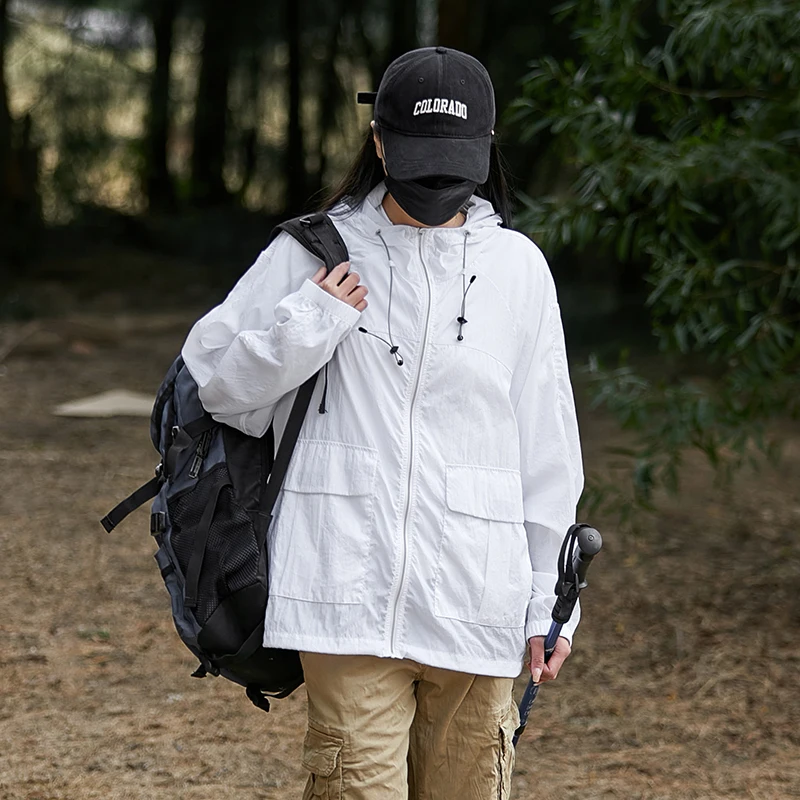 Summer Sun Protection Clothing Resistant Outdoor Jogging Sports Solid Color Quick Drying windbreaker Cool and Breathable Coat