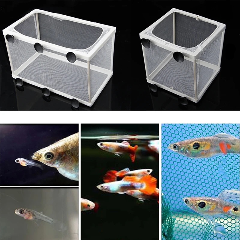 Fish Nursery for Aquarium Fish Fry Breeding Net Hatchery Incubator with Suction Cup Easy to Install Hang on Breeder Box