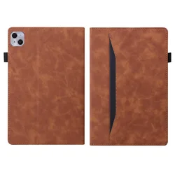 Enhanced Shockproof Tablet Case with Card Slots and Pencil Holder - Retro PU + TPU Hybrid Protective Cover for Tecno Megapad Pro (Brown)