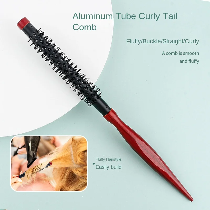 Pointed Tail Aluminum Tube Curly Hair Comb Hairstyle Massager Hairbrush Dressing Salon Barber Comb New Spiral 5