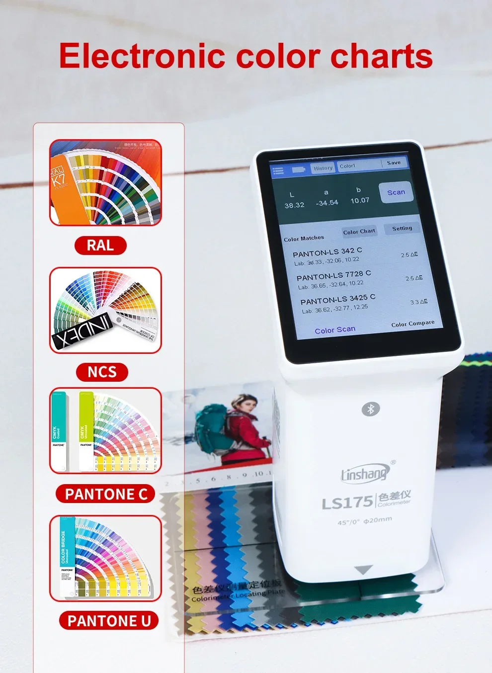 LS173 Colorimeter Fabric Color Meter LS172 Portable Colorimeters Touch Screen AP