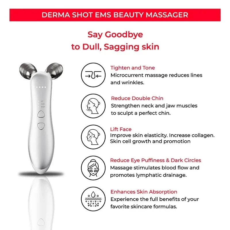 NEW EMS Face Lifting Machine Facial Massager Microcurrent Roller Skin Tightening Rejuvenation Double Chin Removal Beauty Device
