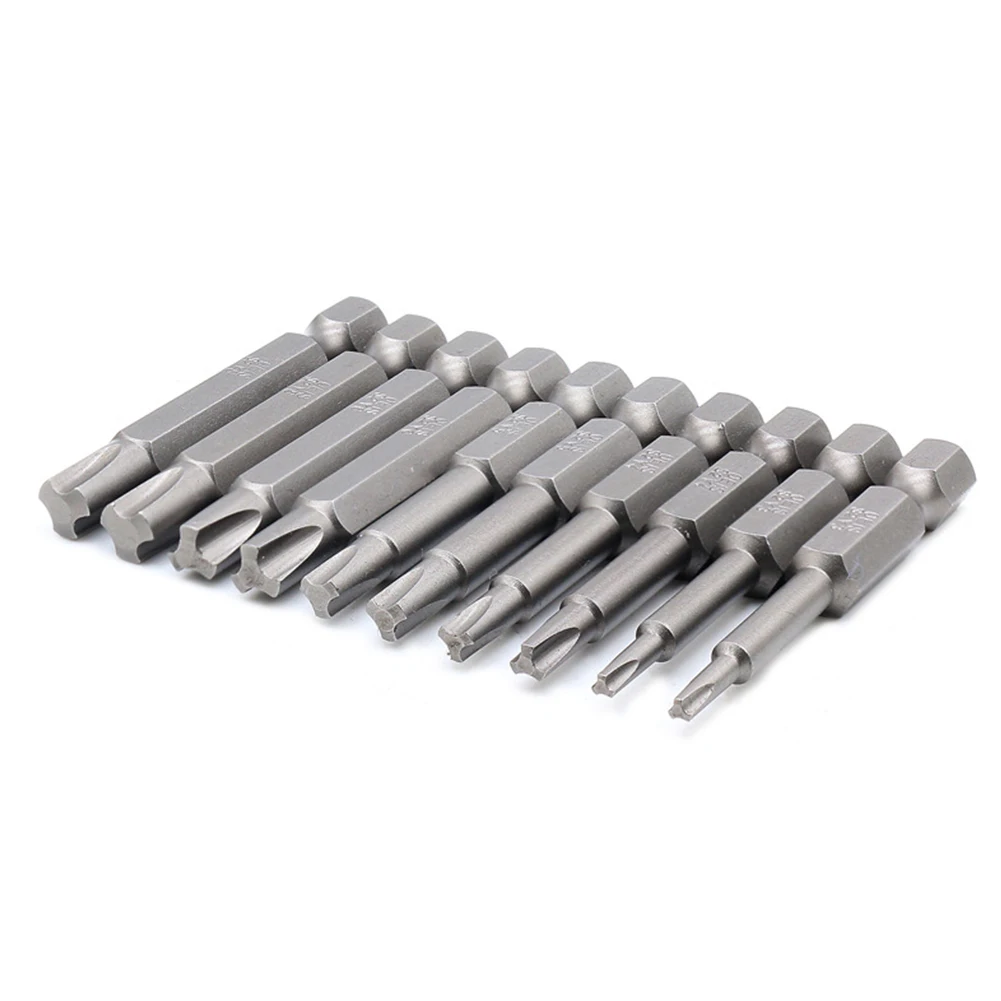 10Pcs Y Type Screwdriver Bit 50mm Magnetic Tri-wing Screw Wrench 1/4'' Hex Shank Wind Drill Head Y3 Y4 Y5 Y6 Y8 Bike Repair Tool