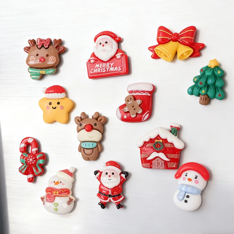 10/20/50 stücke Weihnachten Kühlschrank Magnet Geschenk Lebensmittel Figur Harz Kühlschrank Whiteboard Aufkleber Diy Dekoration Küche Zubehör