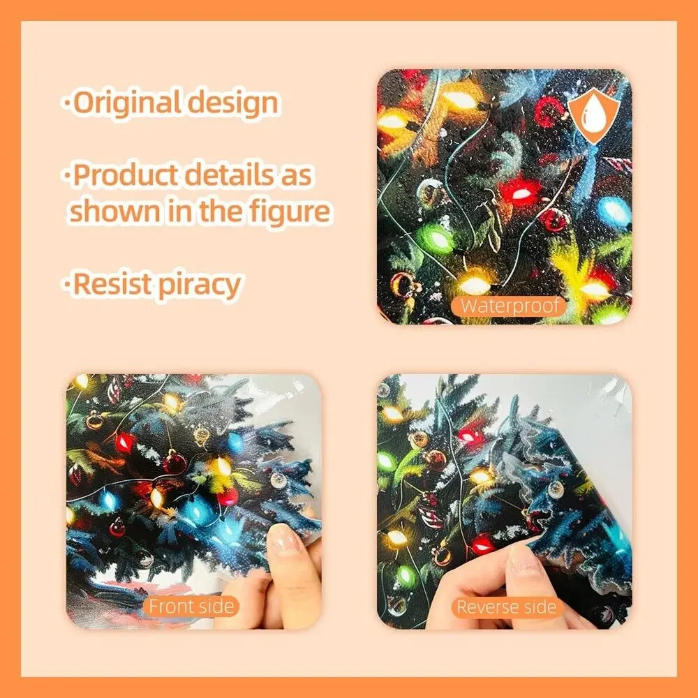 Christmas Decoration Stickers Cartoon Santa Claus Xmas Tree Snowman Elk Window Glass Static Stickers Happy New Year Decor
