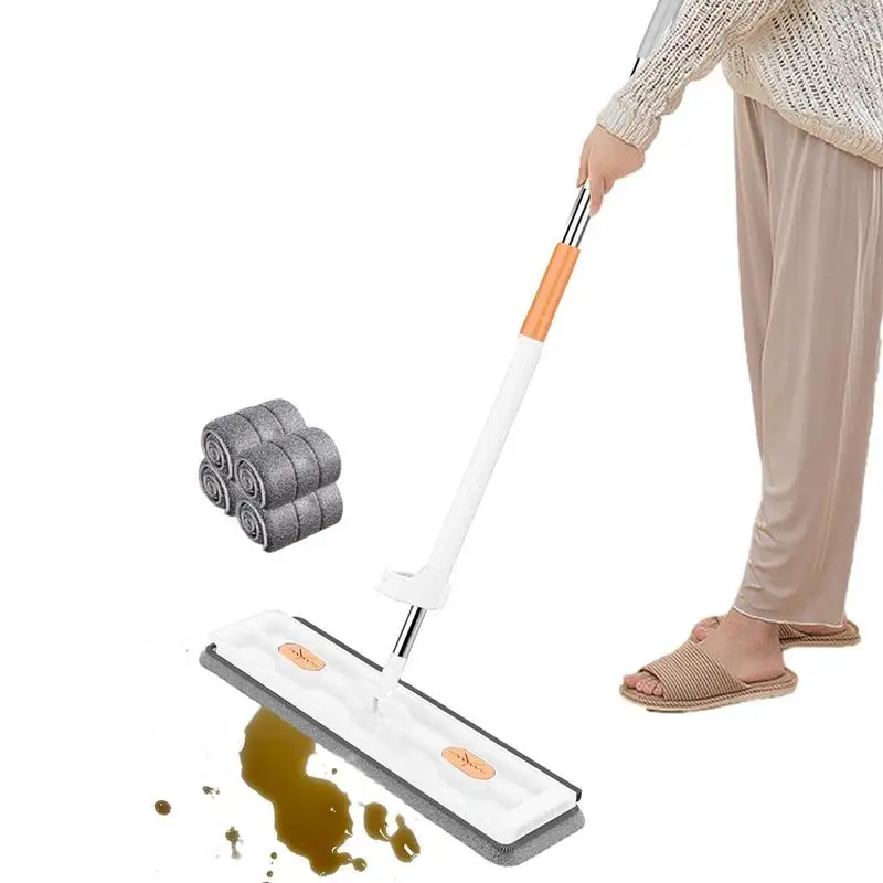 

Large Flat Mop 360Rotating Mop Suitable Various Types Flooring Strong Water Absorption For Home Cleaning Floors