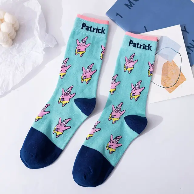 SpongeBob Squidward Tentacles Patrick Star Crab boss Plankton  cartoon Adult tube socks Cosplay Children Christmas Gifts sock 21