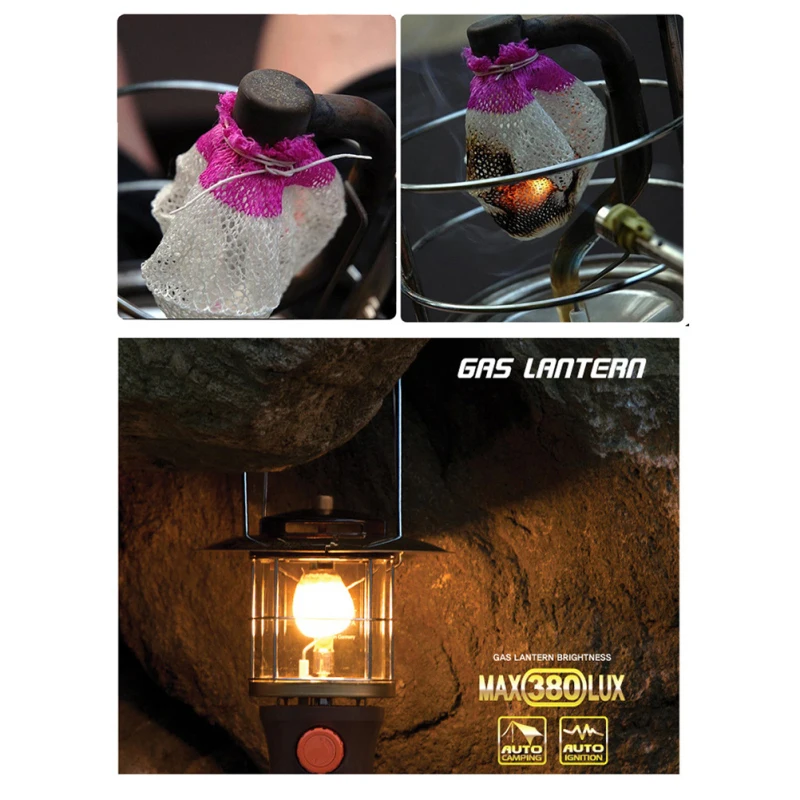 Description Picture 4 of itemMantles Mantle Lamp Lantern Gas Propane Light Camping Kerosene Clip Paraffin Universal Cover Tie Sock Hiking Insta Mantels Fuel