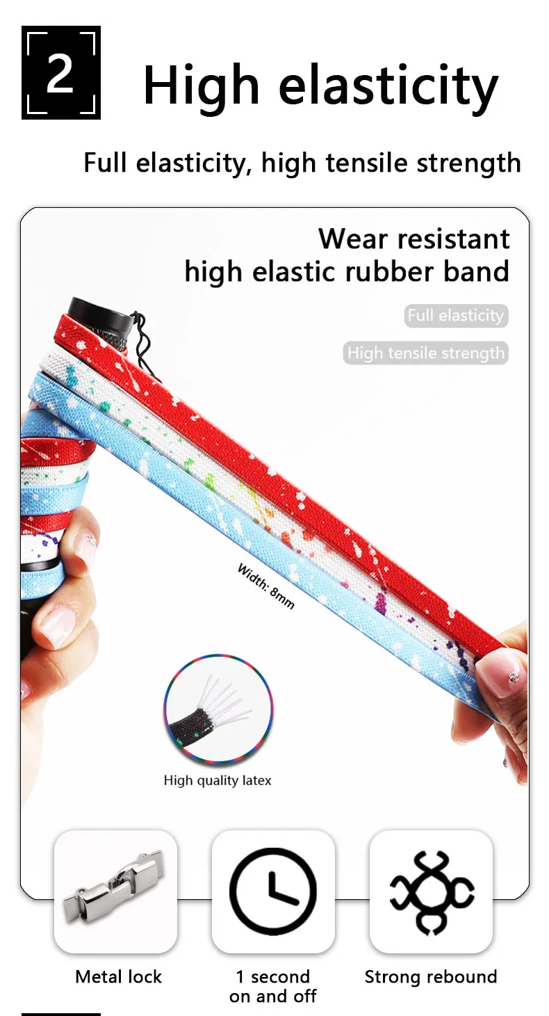 Neue Schnürsenkel ohne Binden für Sneaker, elastische flache Schnürsenkel, perfekte Wahl für Sportbegeisterte, bequeme Gummibänder für Schuhe. – Detail 4