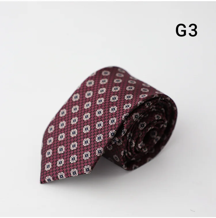7CM Luxury Men's Formal Business Neckties Professional Polyester Jacquard Brown Navy Neck Ties Wedding Party Suit Accessories