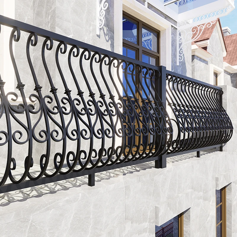 Professional custom aluminum alloy balcony guardrail villa courtyard garden fence terrace courtyard guardrail outdoor fence 1