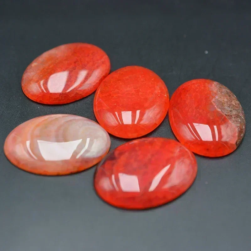 Natural Stone Beads 30x40mm No Hole Beads Natural Rubies Zoisite Quartz Stone Cabochon Jewelry Accessories Bead DIY Handmade for Ring Pen
