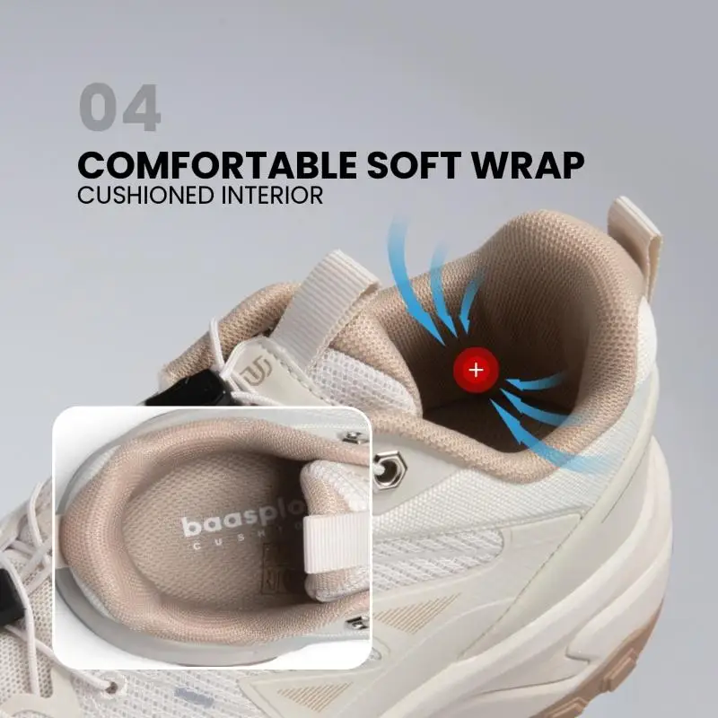 Baasploa Women Hiking Shoes Outdoor Climbing Breathable Anti-slip Sneakers Female Lightweight Mesh Elastic Buckle Walking Shoes